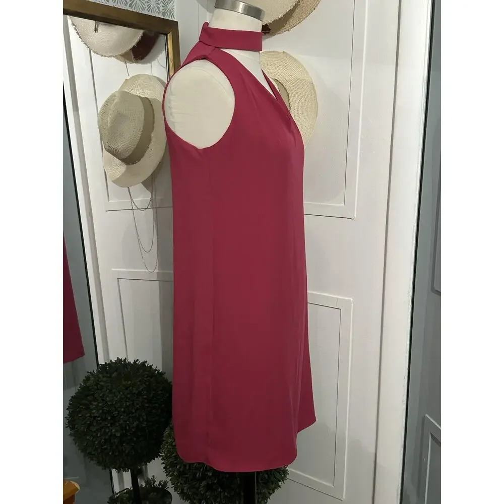 White House Black Market Plus Keyhole Choker Sorbet Shift Mini Dress 2 Petite - Picture 4 of 8